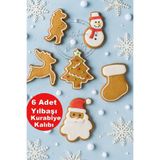 Kitchen Beauty 6'lı Yılbaşı Kurabiye Kalıbı Paslanmaz Çelik Kar Tanesi Çam Ağacı Kardan Adam Yılbaşı Christmas