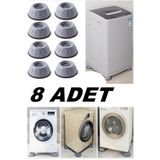 Kitchen Beauty 8 Adet Beyaz Eşya Altlığı Ayağı Çamaşır Bulaşık Makinası Buzdolabı Yükseltici Titreşim Önleyici