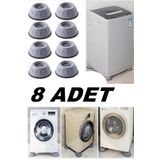 Kitchen Beauty 8 Adet Beyaz Eşya Altlığı Ayağı Çamaşır Bulaşık Makinası Buzdolabı Yükseltici Titreşim Önleyici