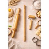 Kitchen Beauty Ahşap 3'lü Oklava Merdane Seti Hamur Açma Rulo Merdanesi