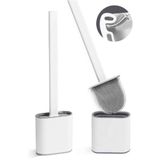 Kitchen Beauty Beyaz Renk Silikon Banyo Tuvalet Klozet Temizleme Fırçası Ve Tutucu Set