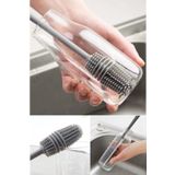 Kitchen Beauty Biberon Temizleme Fırçası Silikon Süt Şişe Yıkama Fırçası 360 Derece Döner Fonksiyonlu Uzun Saplı