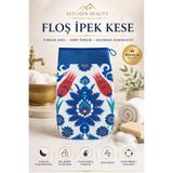 Kitchen Beauty Çini Desenli Banyo Duş Kesesi Peeling Eldiveni %100 Floş Ipek Normal Ciltler Için Ölü Deri Atıcı Kese