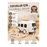 Kitchen Beauty Çocuk Matara Suluk 500 Ml Otobüs Tasarımlı Pipetli Sızdırmaz Kapaklı Taşıma Askılı