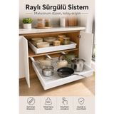 Kitchen Beauty Çok Amaçlı Dolap İçi Raylı Çekmece Düzenleyici Montajsız Mutfak Banyo Kiler Sürgülü Organizer 1 Adet