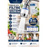 Kitchen Beauty Filtreli Musluk Başlığı | 3 Adet Yedek Filtre | Kireç Önleyici | Su Arıtıcı | 360 Derece Döner Filtreli Ve Su Tasarufflu