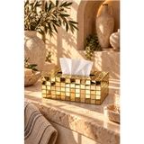 Kitchen Beauty Gold Plastik Mozaik Tasarım Peçetelik Dekoratif Modern Lüks Masa Üstü Organizer