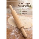 Kitchen Beauty Hamur Açma Oklavası Hamur Açıcı Merdane Pürüzsüz Oklava Pizza Börek Açma Silindir 37 Cm