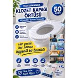 Kitchen Beauty Hijyenik Tek Kullanımlık Klozet Kapağı Poşeti 50 Adet Seyahat Tipi Tuvalet Koruyucu Örtü