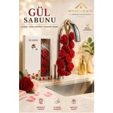 Kitchen Beauty Kırmızı Gül Şekilli Dekoratif Sabun | Doğal İçerikli Kokulu Askılı Sabun Salkım Askılı Sabun (Kurdelalı)
