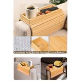 Kitchen Beauty Koltuk Kenarı Bambu Katlanabilir Yan Sehpa Amerikan Servisi Kanepe Kenarı Portatif Koltuk Tepsisi