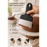 Kitchen Beauty Krema ve Çikolata Kazıyıcı Spatula Paslanmaz Çelik Hamur Kesme Aparatı Krema Pasta Sıvama
