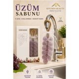 Kitchen Beauty Kristal Mor Üzüm Şekilli Kokulu Dekoratif Sabun | Doğal İçerikli Kokulu Askılı Sabun Salkım Askılı Sabun (Kurdelalı)