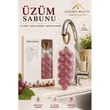 Kitchen Beauty Kristal Pembe Üzüm Şekilli Kokulu Dekoratif Sabun | Doğal İçerikli Kokulu Askılı Sabun Salkım Askılı Sabun (Kurdelalı)