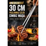 Kitchen Beauty Masterchef Pratik Cımbız Maşa Pişirme Cımbızı Çelik Maşa 30cm Profesyonel Şef Cımbızı