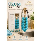 Kitchen Beauty Mavi Üzüm Şekilli Kokulu Dekoratif Sabun | Doğal İçerikli Kokulu Askılı Sabun Salkım Askılı Sabun (Kurdelalı)