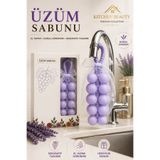 Kitchen Beauty Mor Üzüm Şekilli Kokulu Dekoratif Sabun | Doğal İçerikli Kokulu Askılı Sabun Salkım Askılı Sabun (Kurdelalı)