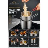 Kitchen Beauty Paslanmaz 304 Çelik Fritöz Kızartma Sepeti Çok Fonksiyonlu Pot