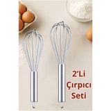 Kitchen Beauty Paslanmaz Çelik 2'li Çırpıcı Seti Pratik Yumurta Sos Karıştırıcı Çırpma Teli