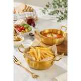 Kitchen Beauty Paslanmaz Çelik Gold Kulplu Kase Gold Kahvaltı Sunumluk Sosluk Tabak – 1 adet (10cm)