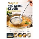 Kitchen Beauty Paslanmaz Çelik Kevgir Kaşık,Çorba Sos Yağı Ayırıcı Kepçe Süzgeç,Yiyecek Süzgeci