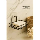 Kitchen Beauty Paslanmaz Metal Katı Sabunluk Güçlü Yapışkanlı Kare Sabunluk