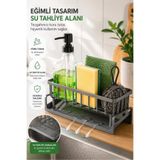 Kitchen Beauty Paslanmaz Mutfak Tezgah Üstü Düzenleyici Sıvı Sabunluk Standı, Bulaşık Deterjanlık Organizer