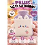 Kitchen Beauty Peluş Kılıflı Çilek Emojili Tavşan Sıcak Su Torbası Cepli El Geçmeli Sıcak Su Torbası El Isıtıcı