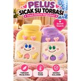 Kitchen Beauty Peluş Kılıflı Emojili Figürlü Sıcak Su Torbası Cepli El Geçmeli Sıcak Su Torbası El Isıtıcı