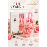 Kitchen Beauty Pembe Gül Şekilli Dekoratif Sabun | Doğal İçerikli Kokulu Askılı Sabun Salkım Askılı Sabun (Kurdelalı)