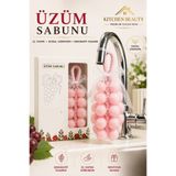 Kitchen Beauty Pembe Kokulu Üzüm Şekilli Dekoratif Sabun | Doğal İçerikli Kokulu Askılı Sabun Salkım Askılı Sabun (Kurdelalı)