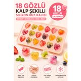 Kitchen Beauty Pratik Kalp Şeklinde Silikon Buz Kalıbı | Silikon Yapışmaz Buzluk Kalp Buz Kalıbı