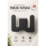 Kitchen Beauty Premium Yapışkanlı Mat Siyah Metal Terlik Askısı Çok Amaçlı Banyo Antre Düzenleyici Organizer
