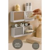 Kitchen Beauty Yapışkanlı Çift Bölmeli Sabunluk Kapaklı Kendinden Boşaltmalı Su Tutmaz Katı Sabunluk Sabun Kutusu