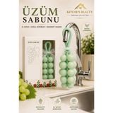 Kitchen Beauty Yeşil Üzüm Şekilli Kokulu Dekoratif Sabun | Doğal İçerikli Kokulu Askılı Sabun Salkım Askılı Sabun (Kurdelalı)