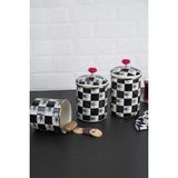 Kitchen Beyond Qualita King 3 Parça Kavanoz Seti Siyah - Beyaz Renkli 400 ml Boyutları ile - 3 Adet