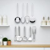 Kitchen Damys Mutfak Için Çok Amaçlı Kepçe Kevgir Seti, Tamamlayıcı Bütünleştirici Çatal Kaşık Çelik Set - .