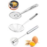 Kitchen Damys Servis Seti Kepçe Kevgir Çelik Maşalı Kevgir Süzgeç Kızartma Yağ Süzgeci Çelik Yumurta Çırpıcı Tel