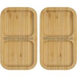 Kitchen Design Lab 2 Adet Bambu 2 Bölmeli Çerezlik / Sunumluk / Yağdanlık Şişe Standı