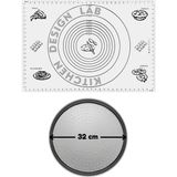 Kitchen Design Lab 2li Set Beyaz 45 X 65 Cm Silikon Hamur Açma Matı Ve Pizza Tepsisi 32 Cm