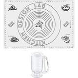 Kitchen Design Lab 2'li Set Beyaz 45X65 cm Silikon Hamur Açma Matı ve Hamur Porsiyonlayıcı - Antrasit
