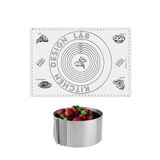 Kitchen Design Lab 2'li Set Beyaz 45x65 cm Silikon Hamur Açma Matı ve Yuvarlak Ayarlı Pasta Kalıbı