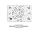 Kitchen Design Lab 2'li Set Beyaz Silikon Hamur Açma Matı 45x65 cm ve Kare Mantımatik Seti
