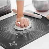 Kitchen Design Lab 2'li Set Gri 45X65 cm Silikon Hamur Açma Matı ve Hamur Şekillendirme Seti 3’lü - Antrasit