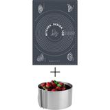 Kitchen Design Lab 2'li Set Gri 45X65 cm Silikon Hamur Açma Matı ve Yuvarlak Ayarlı Pasta Kalıbı Seti - Antrasit