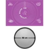 Kitchen Design Lab 2'Li Set Mor 45 X 65 Cm Silikon Hamur Açma Matı Ve Pizza Tepsisi 32 Cm