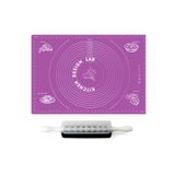 Kitchen Design Lab 2'li Set Mor 45x65 cm Silikon Hamur Açma Matı ve 9 Bıçaklı Mantımatik