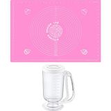 Kitchen Design Lab 2'li Set Pembe 45X65 cm Silikon Hamur Açma Matı ve Hamur Porsiyonlayıcı - Antrasit