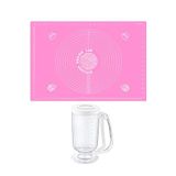 Kitchen Design Lab 2'li Set Pembe 45x65 cm Silikon Hamur Açma Matı ve Hamur Porsiyonlayıcı