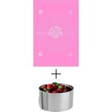 Kitchen Design Lab 2'li Set Pembe 45X65 cm Silikon Hamur Açma Matı ve Yuvarlak Ayarlı Pasta Kalıbı Seti - Antrasit